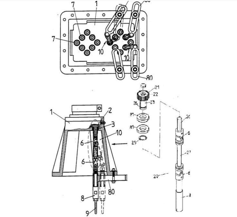改进的万向节传动轴距可调式多轴器结构图